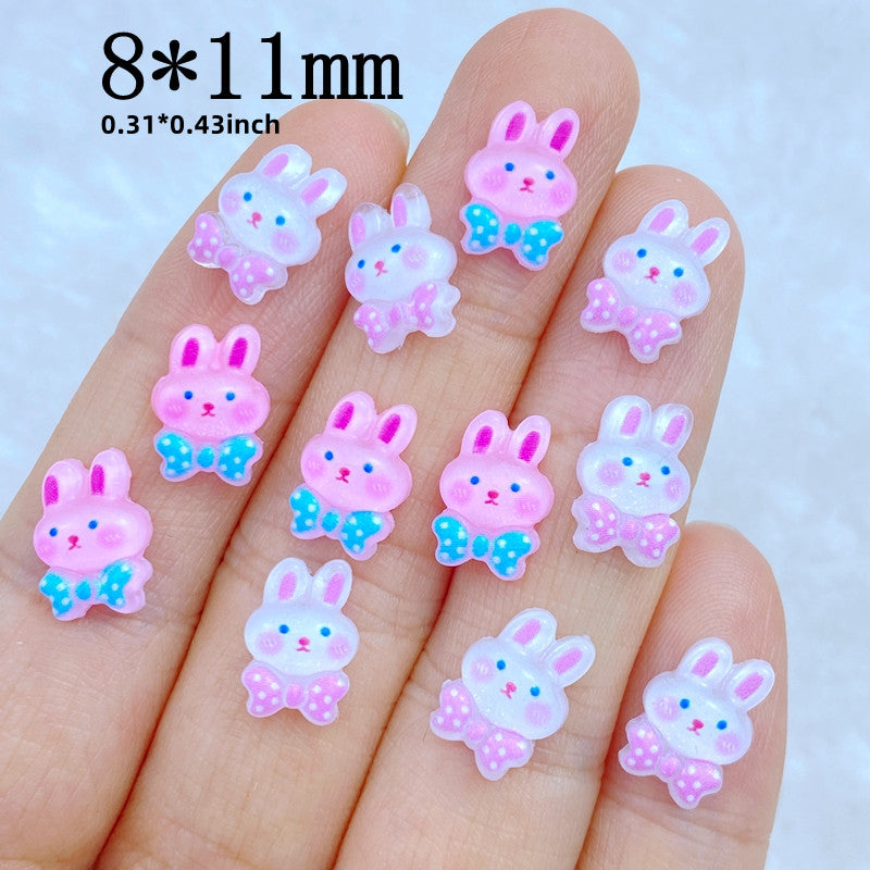10pcs Mini Rabbit Series Ornament for Hair Bows Accessories