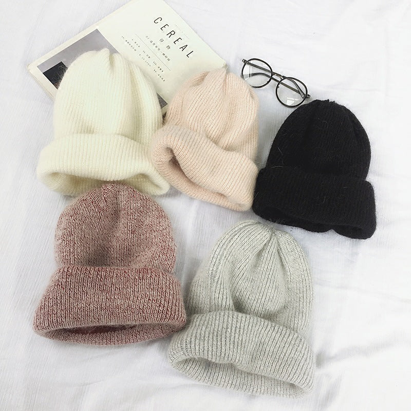Men's Winter Knitted Beanie Hat Warm Solid Color Pullover Cap