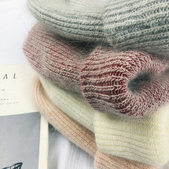 Men's Winter Knitted Beanie Hat Warm Solid Color Pullover Cap