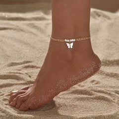 Beach Butterfly Acrylic Anklet Bracelet for Women
