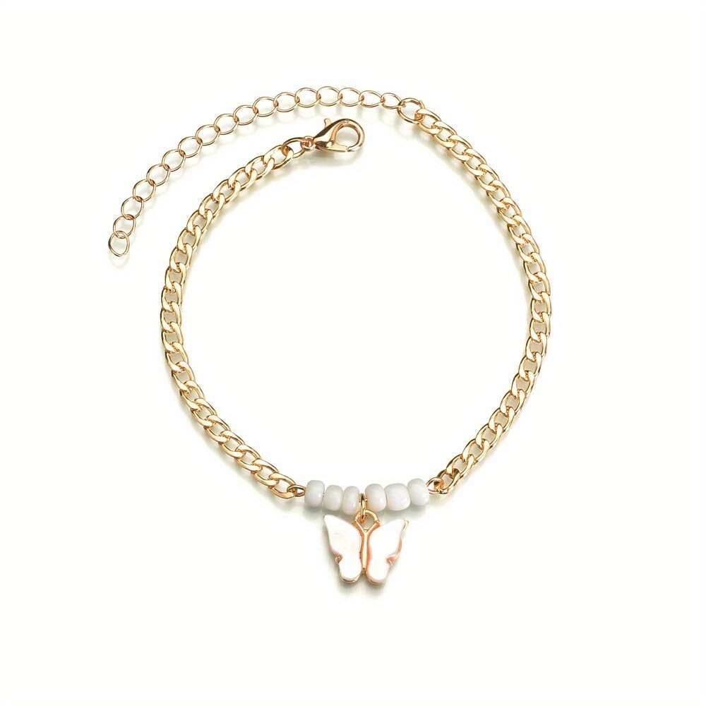 Beach Butterfly Acrylic Anklet Bracelet for Women