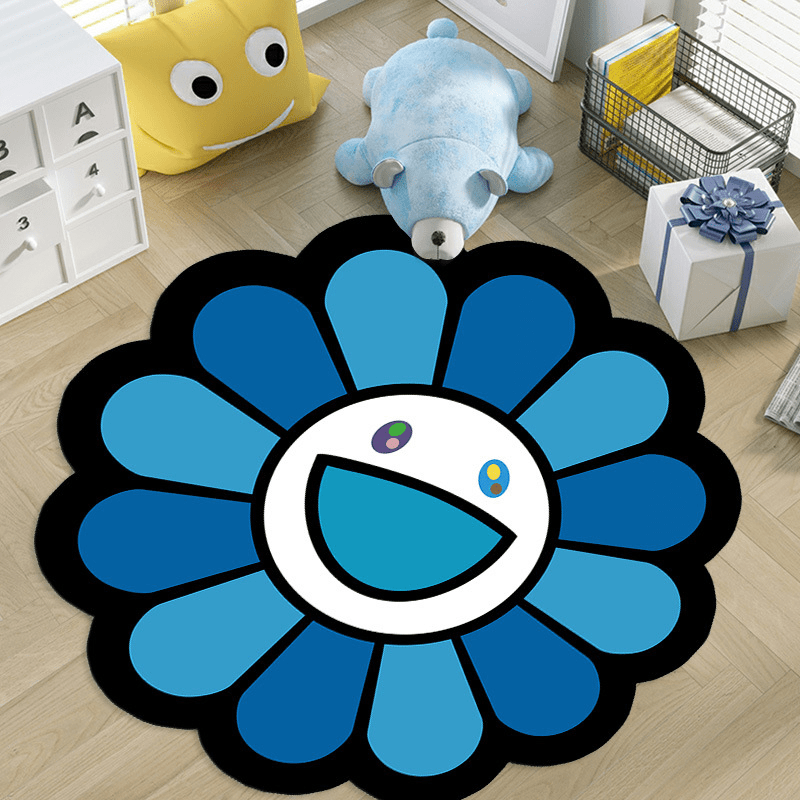 Kids' Round Floor Mat 39" Non Slip Carpet Washable Room Decor