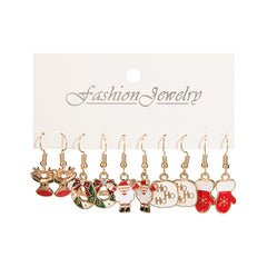 Holiday Style Christmas Stud Earrings Set - Santa Claus & Christmas Tree Decor