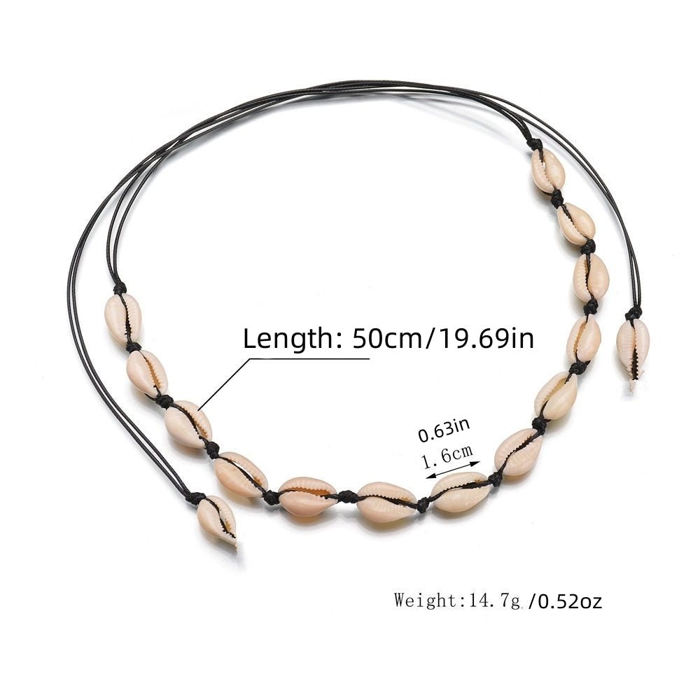 Ocean Style Shell Braided Bracelet Hawaii Beach Necklace