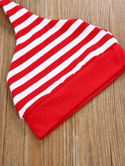 Baby Girls Christmas Outfit Long Sleeve Romper & Striped Pant Set