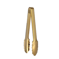 Stainless Steel Golden BBQ Food Tongs for Grilling
