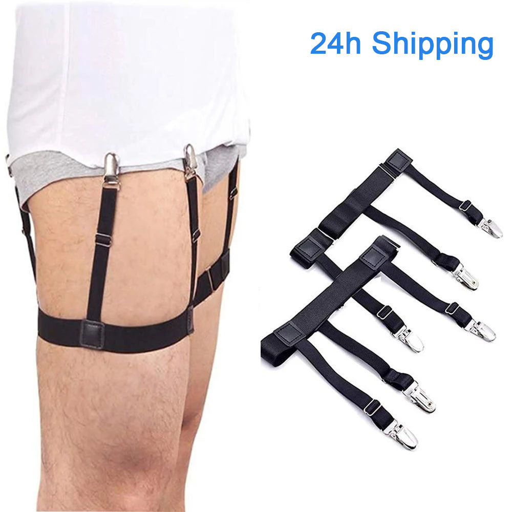 Men's Shirt Stays Belt With Non-slip Clips Keep Shirt Tucked