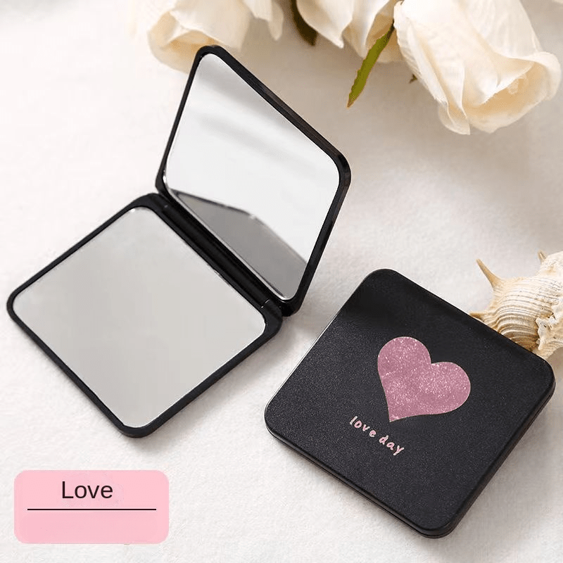 Star Pattern Square Folding Mirror Double Side Compact Mirror