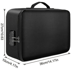 Fireproof Document Bag with Lock 3-Layer File Storage Case