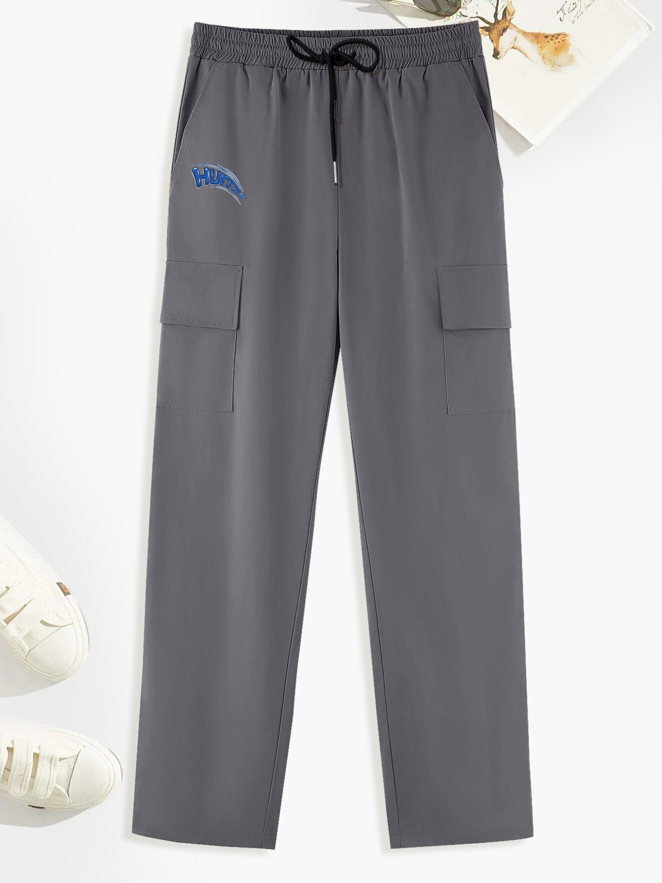 Classic Cargo Pants Men's Casual Drawstring Loose Straight Leg