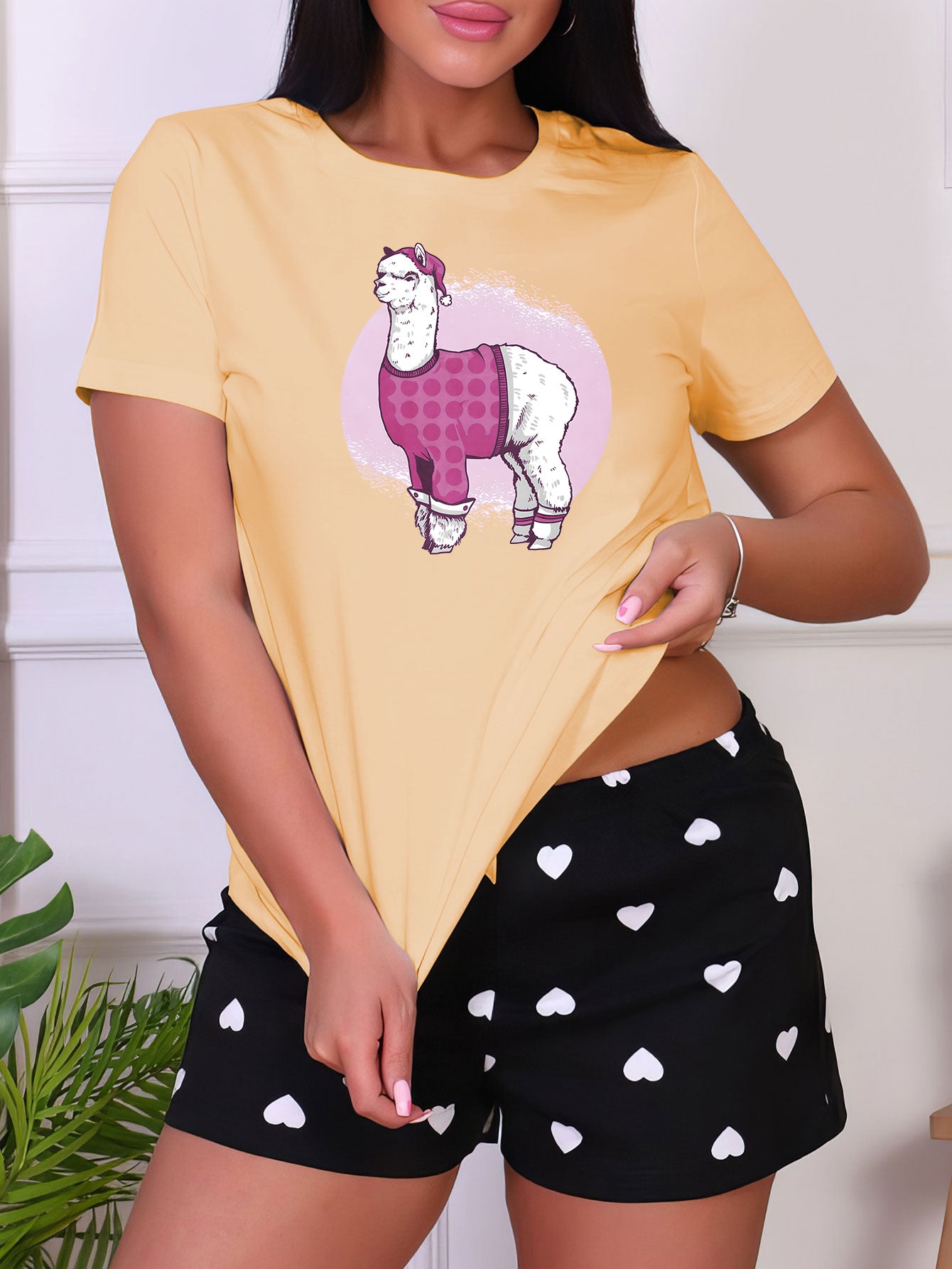 Cartoon Unicorn Print Sleep Top Women's Sleepwear