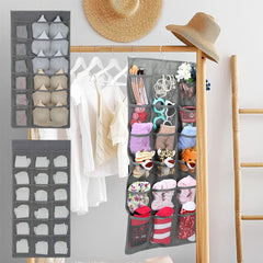 Double Sided Hanging Underwear Organizer Mesh Grid Bra Storage Bag