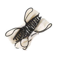 Sweet Bow Hair Claw Contrast Trim Bowknot Hair Clip Ponytail Holder
