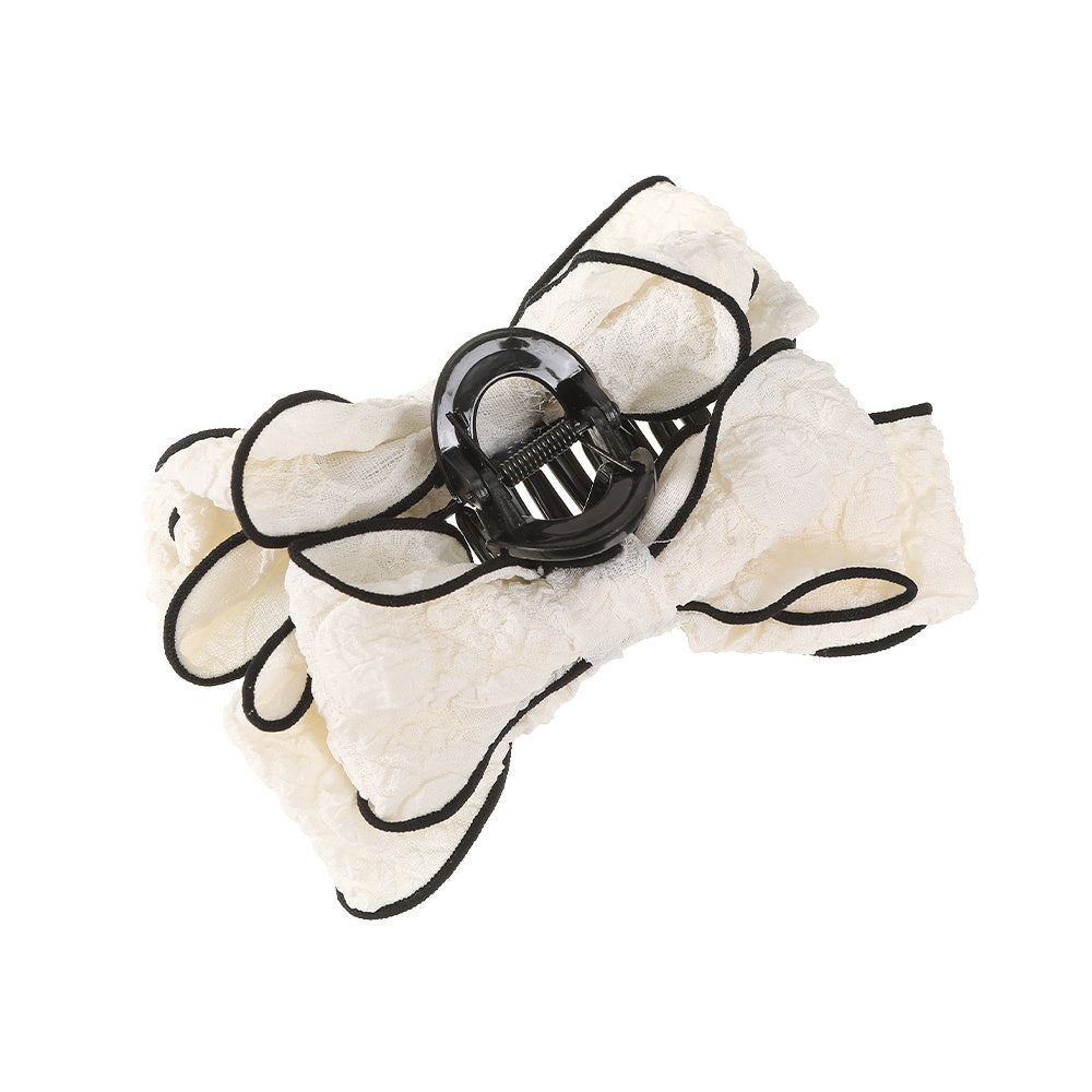 Sweet Bow Hair Claw Contrast Trim Bowknot Hair Clip Ponytail Holder