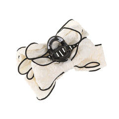 Sweet Bow Hair Claw Contrast Trim Bowknot Hair Clip Ponytail Holder