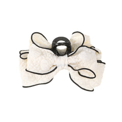 Sweet Bow Hair Claw Contrast Trim Bowknot Hair Clip Ponytail Holder