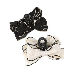 Sweet Bow Hair Claw Contrast Trim Bowknot Hair Clip Ponytail Holder