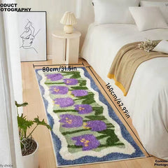 Floral Soft Bedroom Carpet - Whimsical and Fluffy