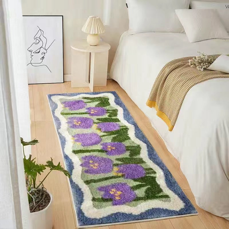 Floral Soft Bedroom Carpet - Whimsical and Fluffy