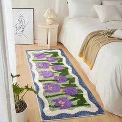 Floral Soft Bedroom Carpet - Whimsical and Fluffy