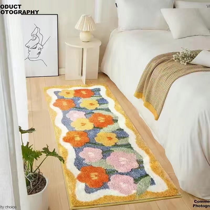 Floral Soft Bedroom Carpet - Whimsical and Fluffy