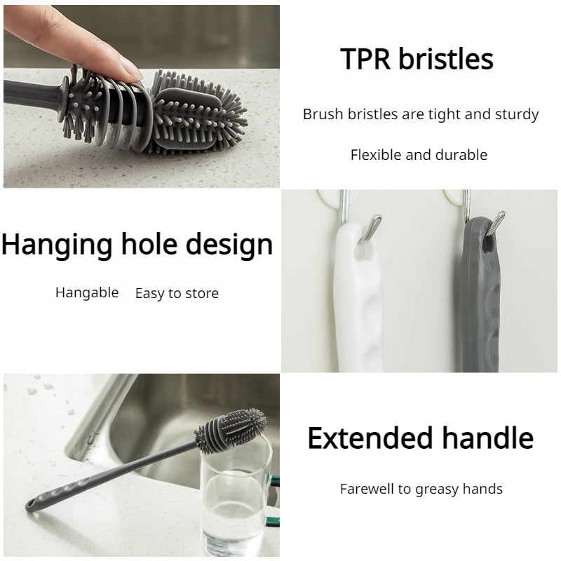 Long Handled Silicone Cleaning Brush for Bottles, Tea Pot, Glass Cup