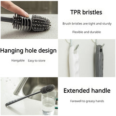 Long Handled Silicone Cleaning Brush for Bottles, Tea Pot, Glass Cup