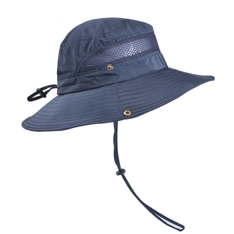Unisex Sunshade Bucket Hat with Adjustable Strap for Fishing