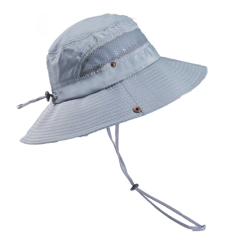 Unisex Sunshade Bucket Hat with Adjustable Strap for Fishing