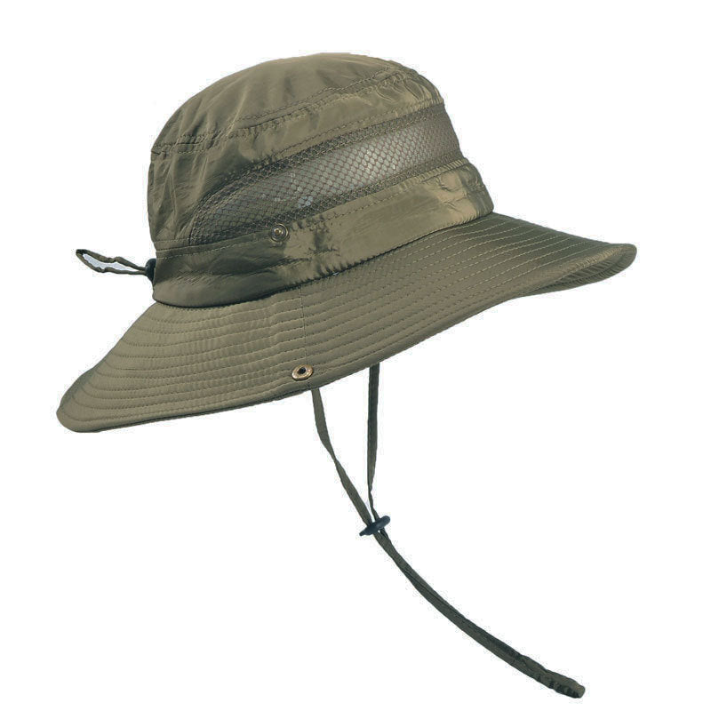 Unisex Sunshade Bucket Hat with Adjustable Strap for Fishing