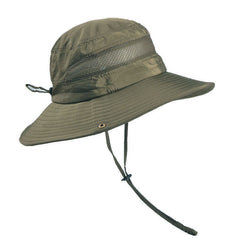 Unisex Sunshade Bucket Hat with Adjustable Strap for Fishing