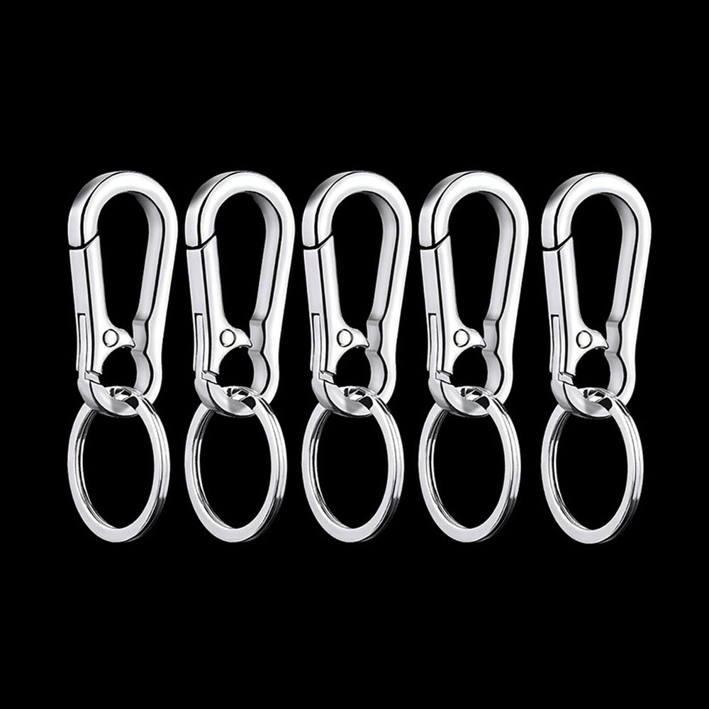 5pcs Small Stainless Steel Keychains Metal Keyrings Key Holder