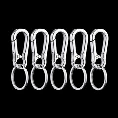 5pcs Small Stainless Steel Keychains Metal Keyrings Key Holder