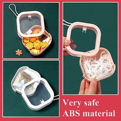 Portable Hair Band Storage Box with Q Tip Bracket and Cotton Swab Dispenser