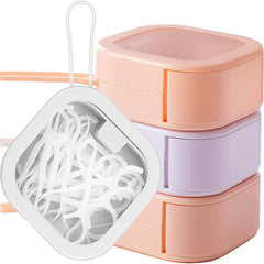 Portable Hair Band Storage Box with Q Tip Bracket and Cotton Swab Dispenser