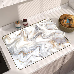 Quick Drying Marbling Pattern Coffee Dish Pad 11.81 x 15.75 Inches