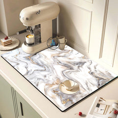 Quick Drying Marbling Pattern Coffee Dish Pad 11.81 x 15.75 Inches