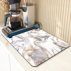 Quick Drying Marbling Pattern Coffee Dish Pad 11.81 x 15.75 Inches