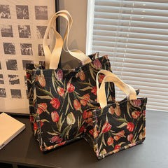 Floral Pattern Tote Square Bag Lightweight Shoulder Bag