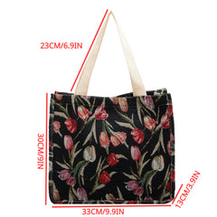 Floral Pattern Tote Square Bag Lightweight Shoulder Bag