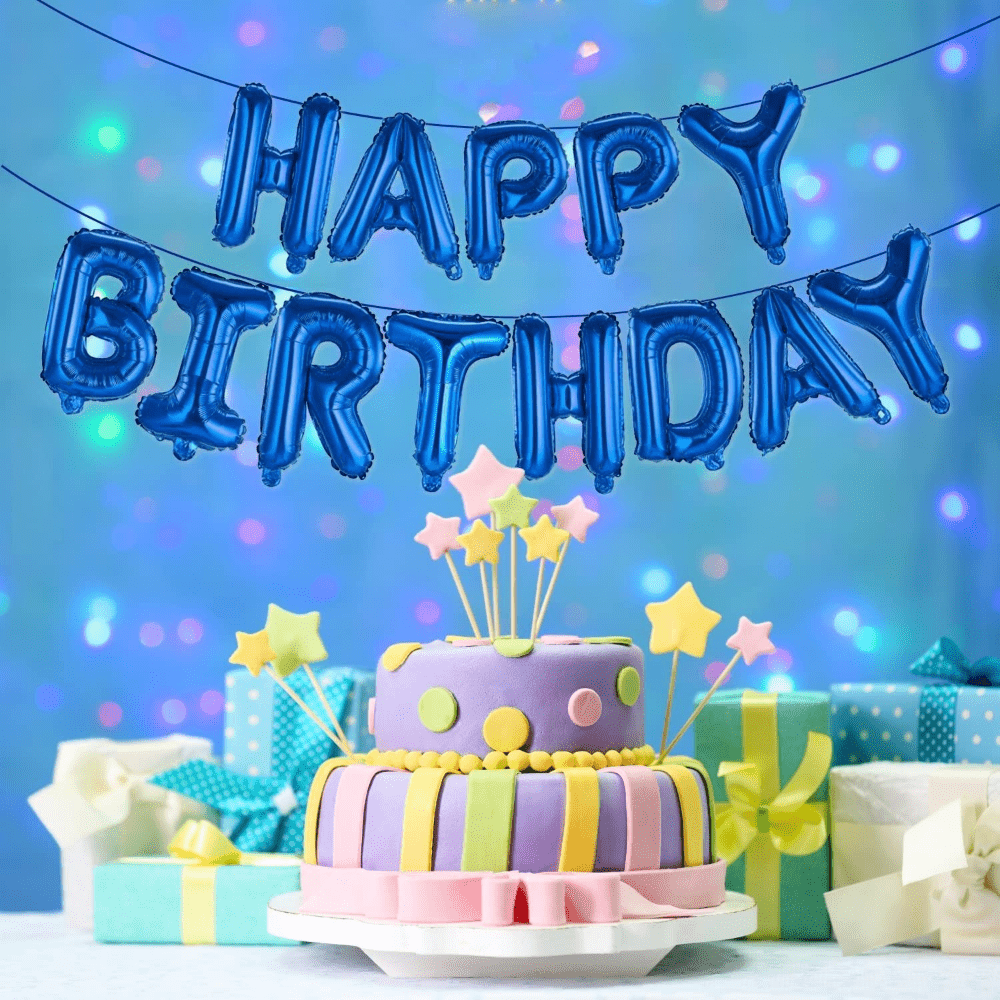 Happy Birthday Balloon Banner Letter Party Decorations 16 Inch