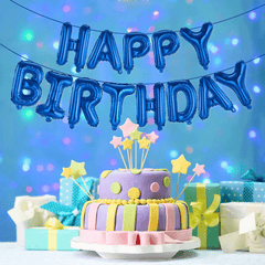 Happy Birthday Balloon Banner Letter Party Decorations 16 Inch