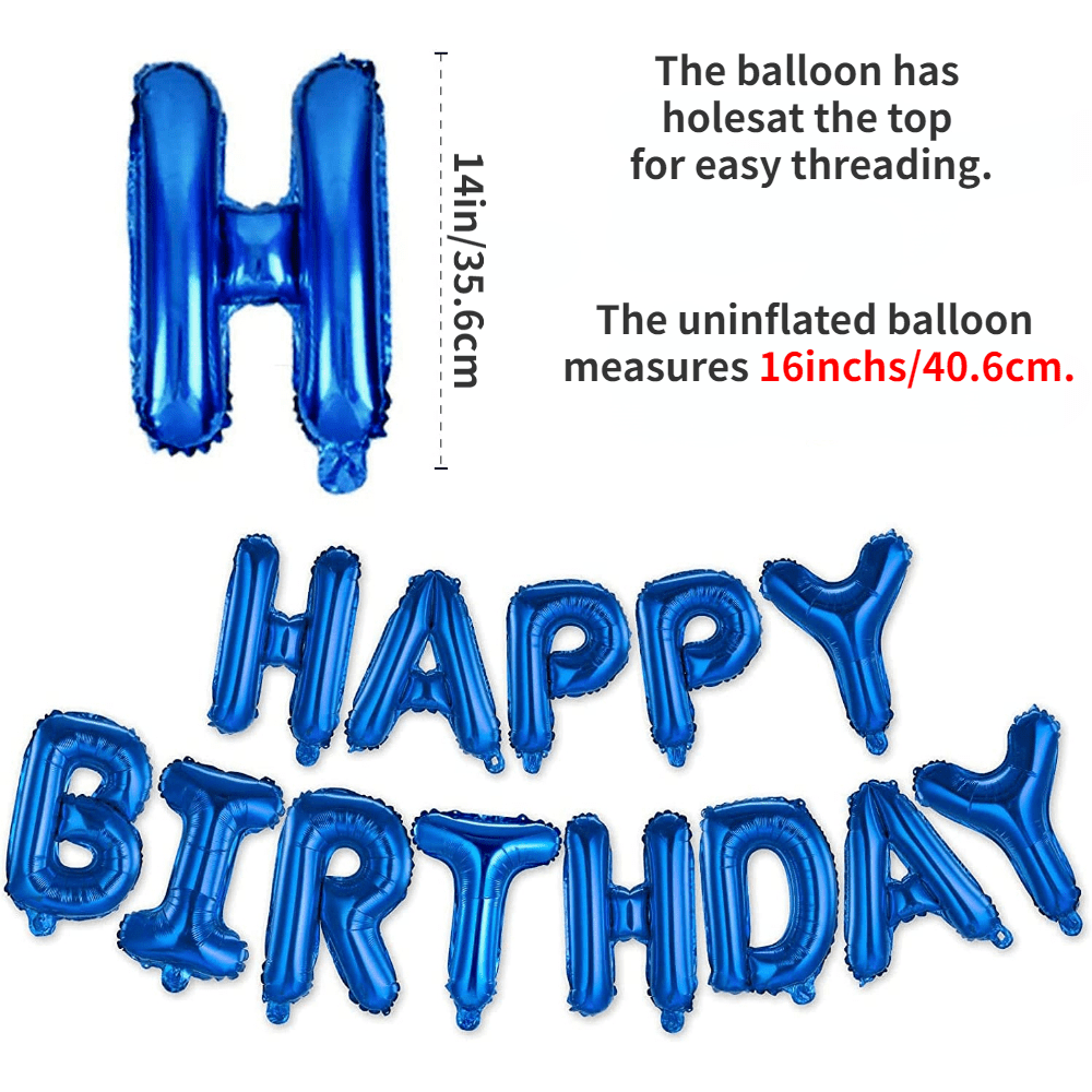 Happy Birthday Balloon Banner Letter Party Decorations 16 Inch