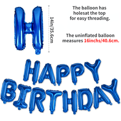 Happy Birthday Balloon Banner Letter Party Decorations 16 Inch