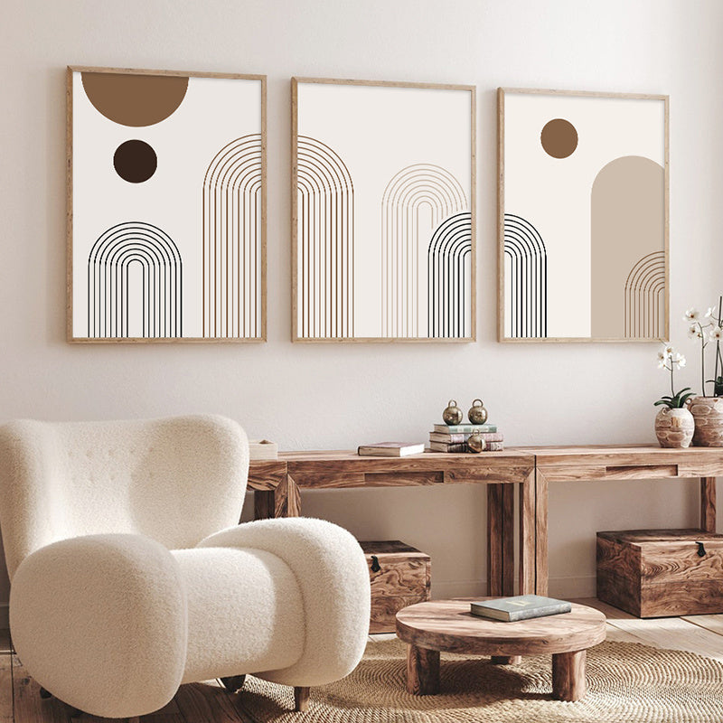 3pcs Abstract Geometric Posters for Bedroom Decor