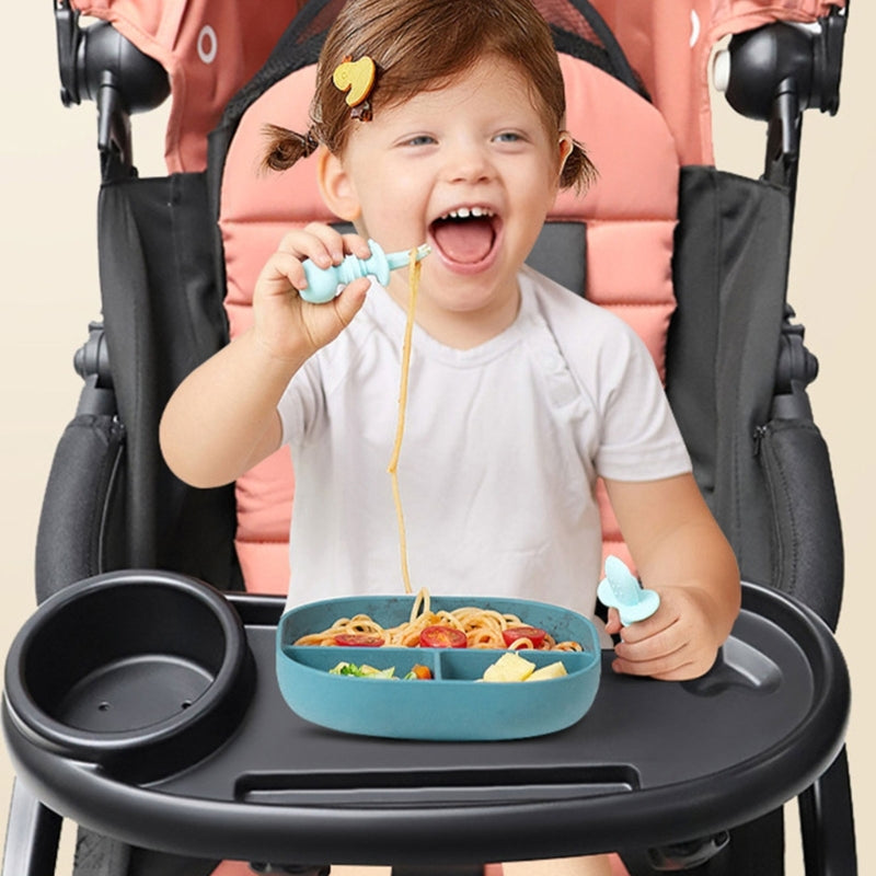 Universal Stroller Tray & Cup Holder 2-in-1 Snacks Non-Slip Clip