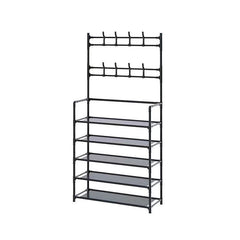 1pc Household Multifunctional Floor Hanger Shoe Rack Integrated Coat Rack