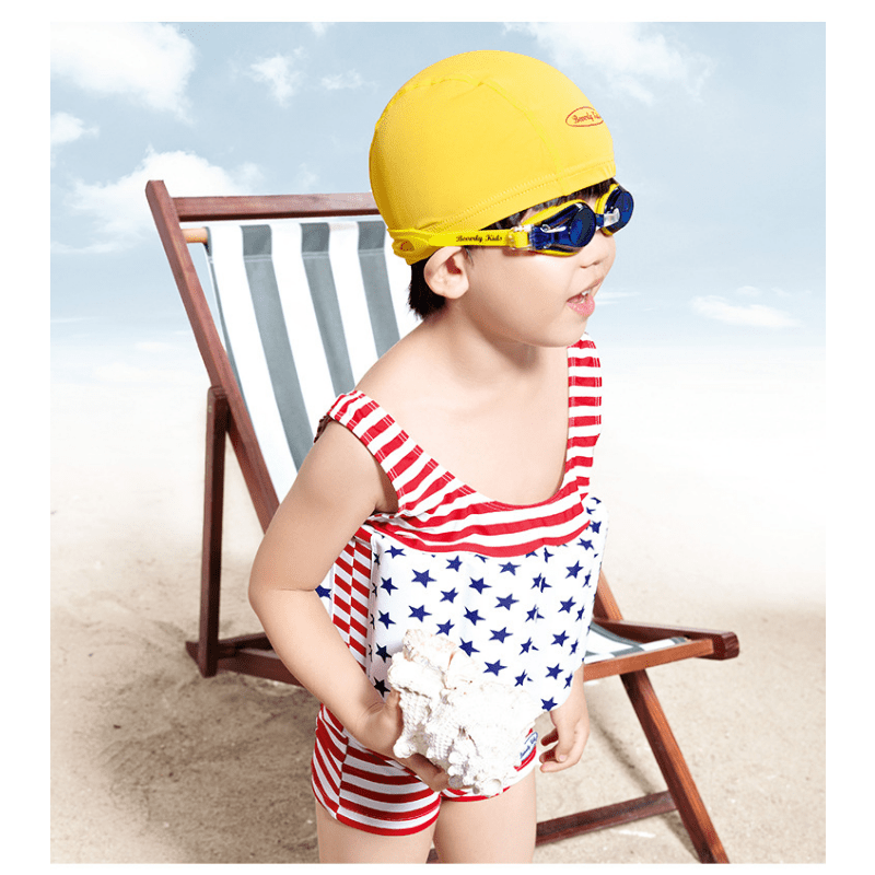 Kids Swim Hat with Sun Protection, Boys Girls Comfortable Elastic Ear Protection