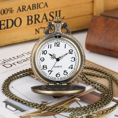 3D Elephant Engraved Vintage Skeleton Steampunk Pocket Watch