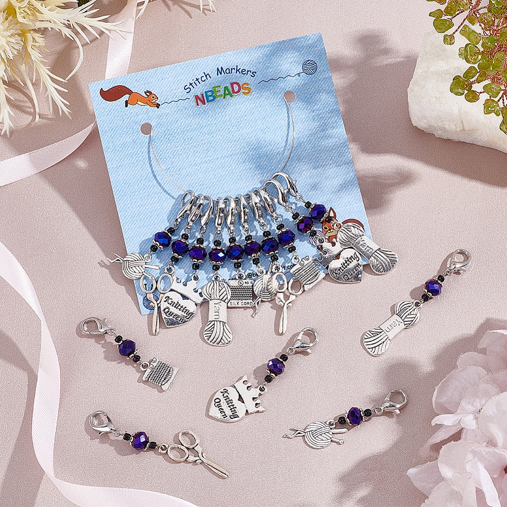 15Pcs Knitting Stitch Markers Lobster Clasp Removable for Knitting Weaving
